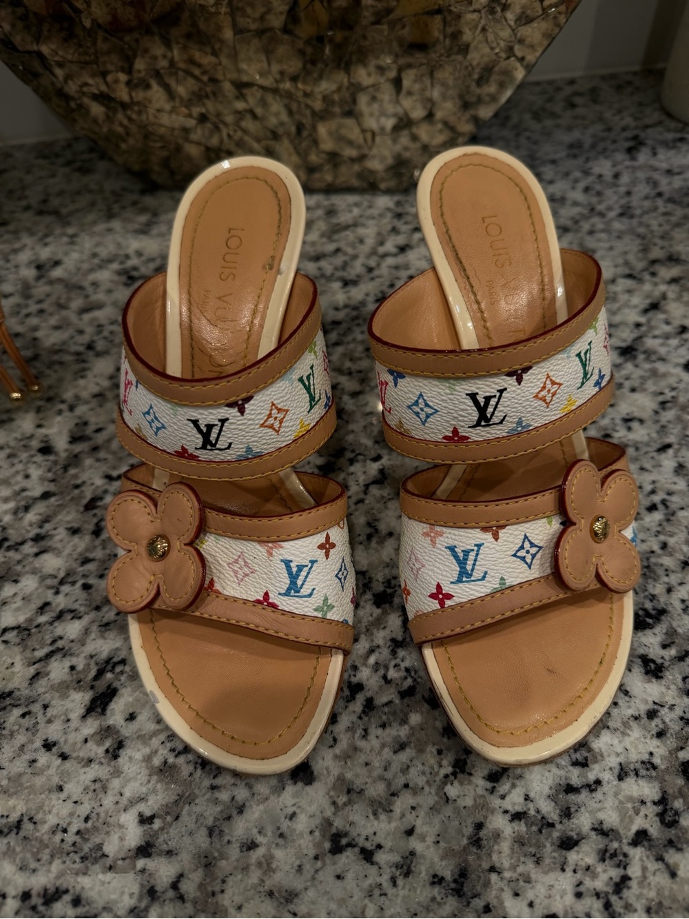 Louis Vuitton pre loved slides